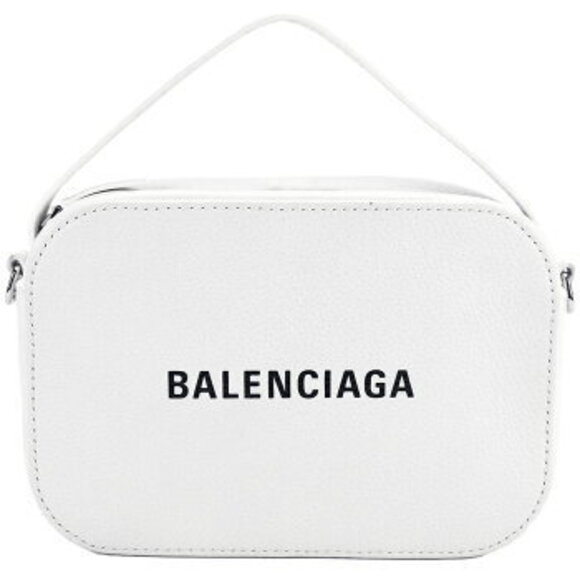 Balenciaga Handbags - Balenciaga White Logo Bag XS Leather Camera Crossbody Everyday